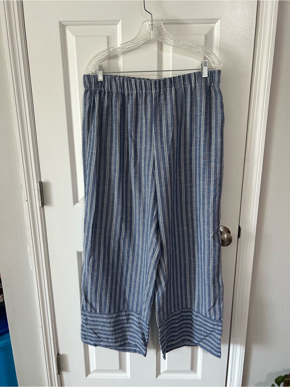 SHEIN Blue and White Vertical Stripe Casual Pants 2XL NWOT